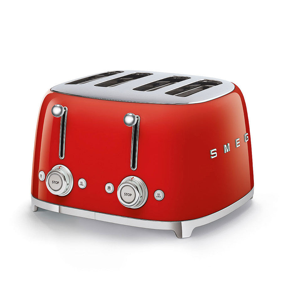 SMEG Retro 4 Slice Toaster Extra Wide Slots TSF03RDUK (Red)