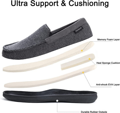 Ultraideas Mens Slippers Soft Memory Foam Size 11 Grey mens slippers ULTRAIDEAS 