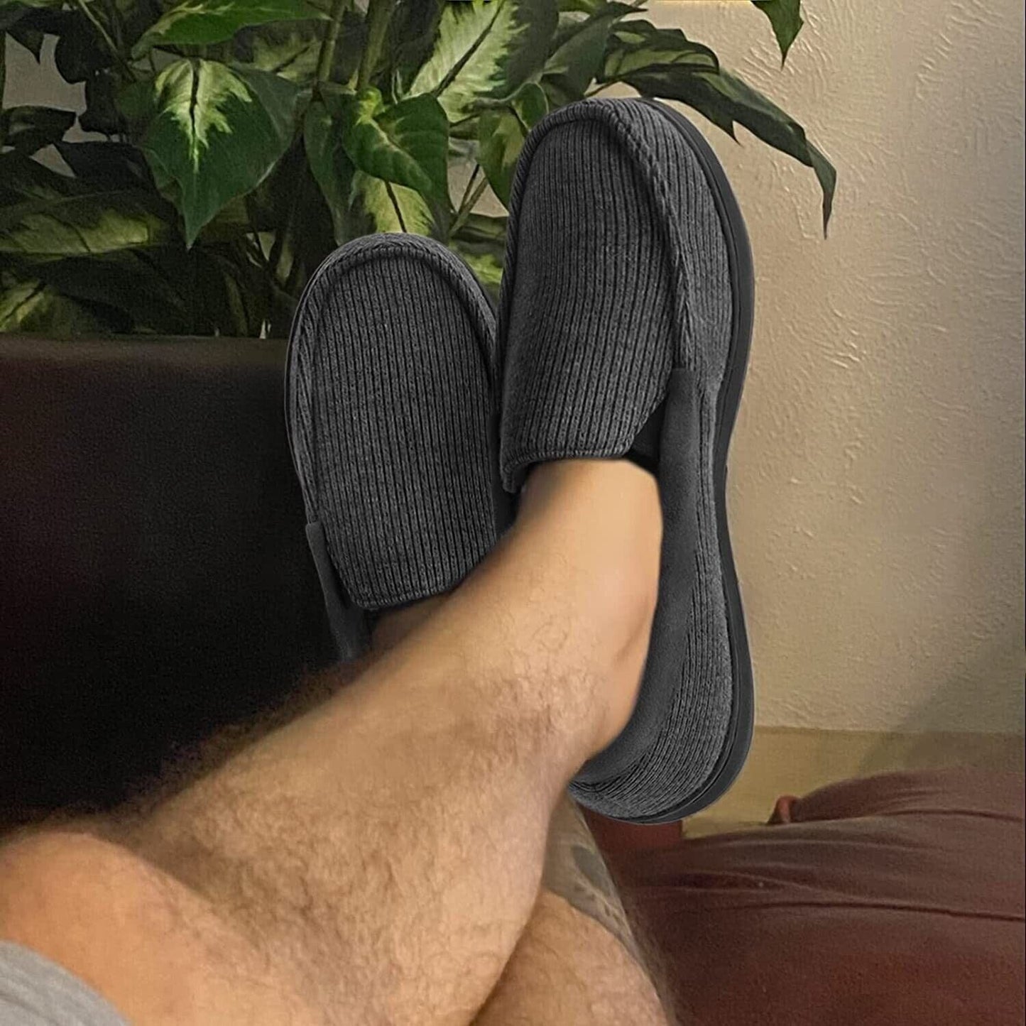 Ultraideas Mens Slippers Soft Memory Foam Size 11 Grey mens slippers ULTRAIDEAS 