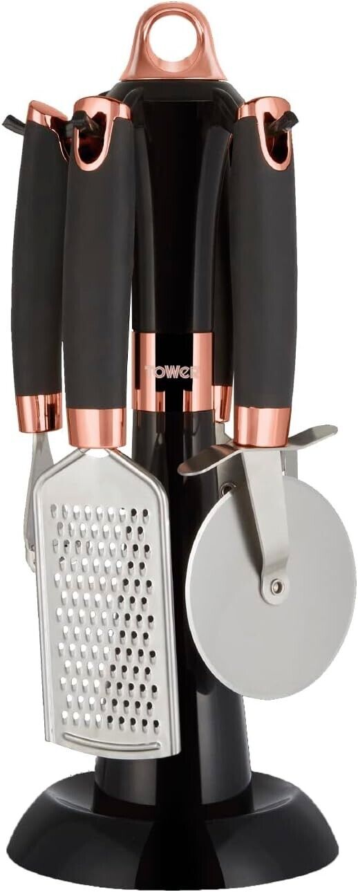 Tower Kitchen Utensils Set Rose Gold Cooking Range (Black)