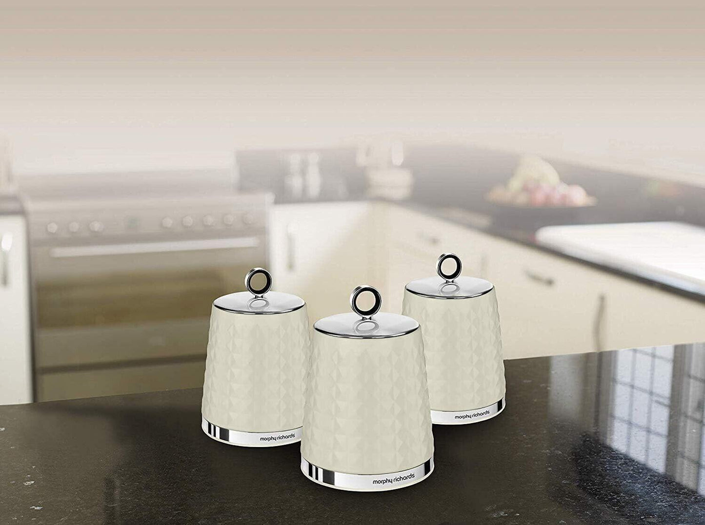 Morphy Richards Dimensions Canisters Set (Ivory Cream).