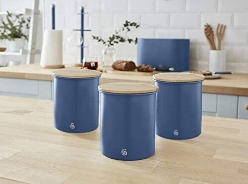 Swan Nordic Storage Canisters Set of 3 - Storage - Kitchen Style Modern - Blue