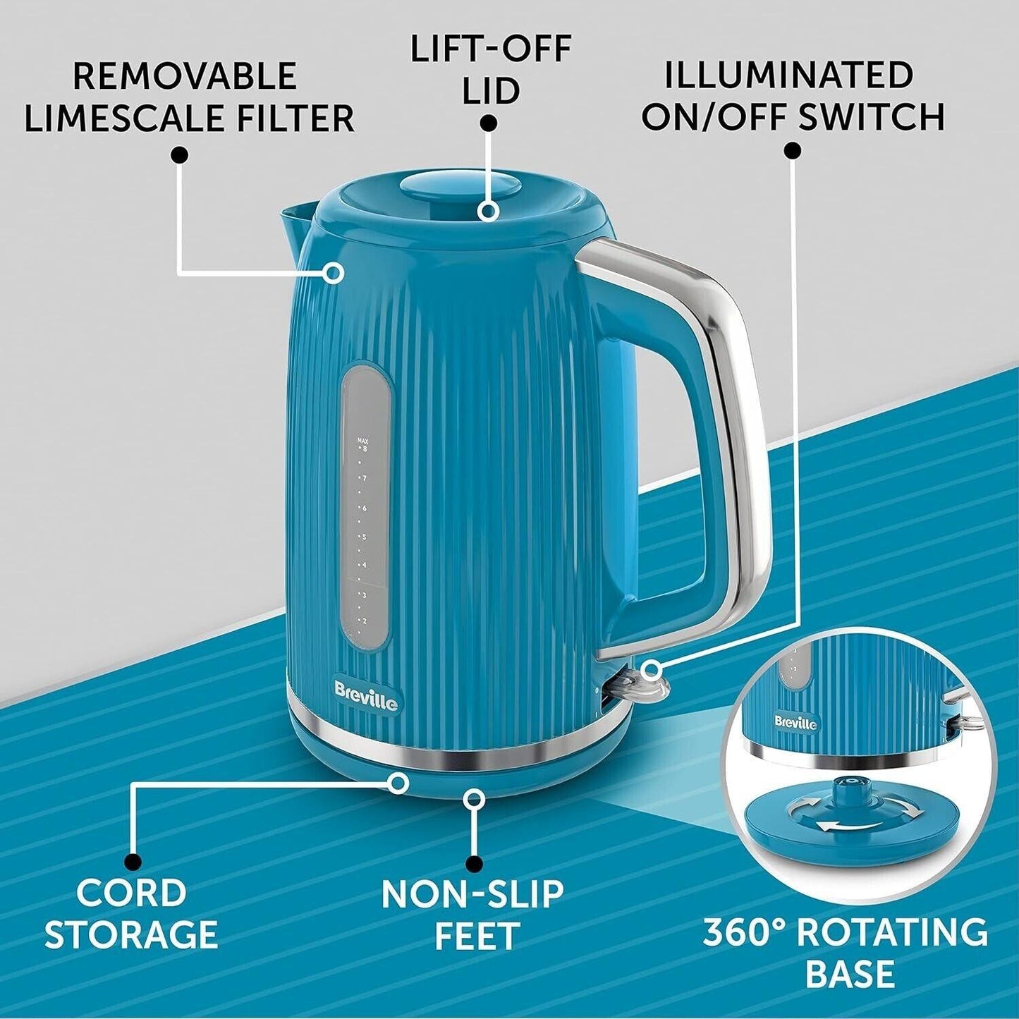 Breville Bold Retro Kettle (Blue).