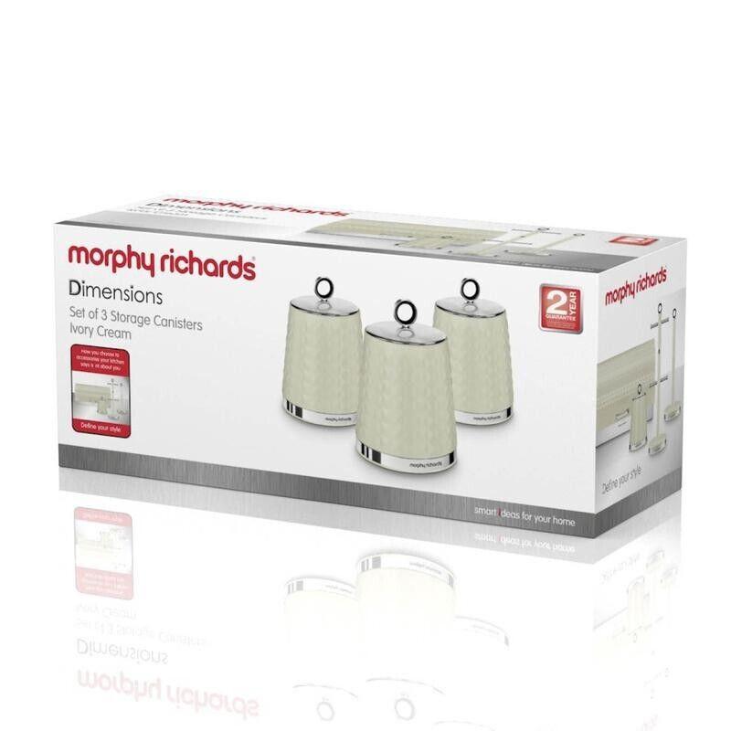 Morphy Richards Dimensions Canisters Set (Ivory Cream).