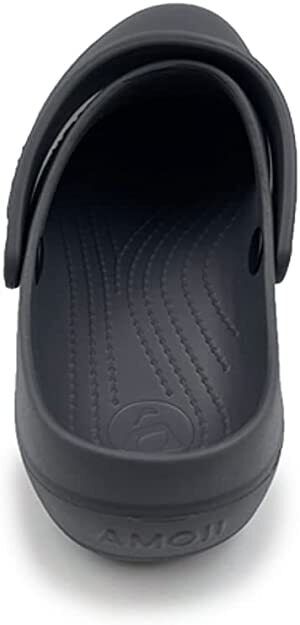 AMOJI Black Clogs Unisex Shoes for Work Garden Slippers (Size 6)