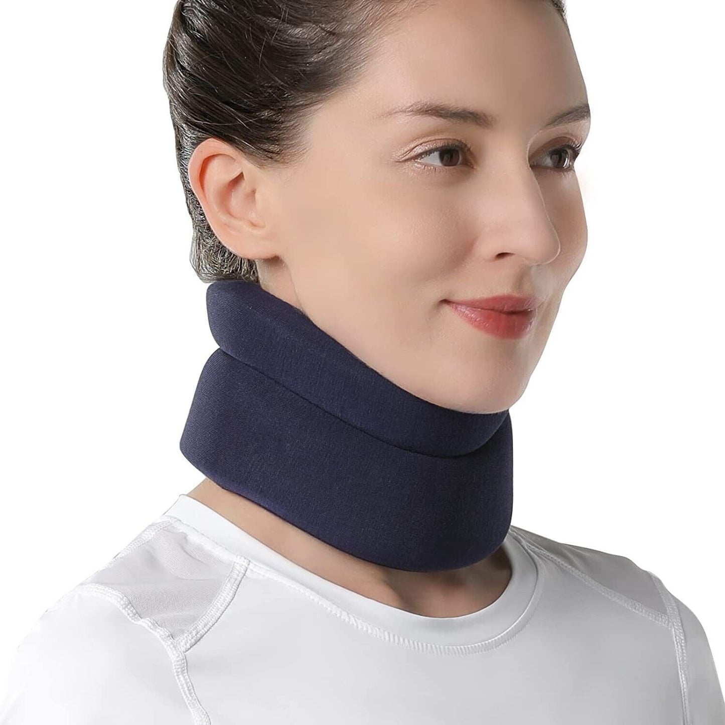 Velpeau Neck Brace for Neck Pain and Support - Women & Men (Blue, Medium 3.5″)