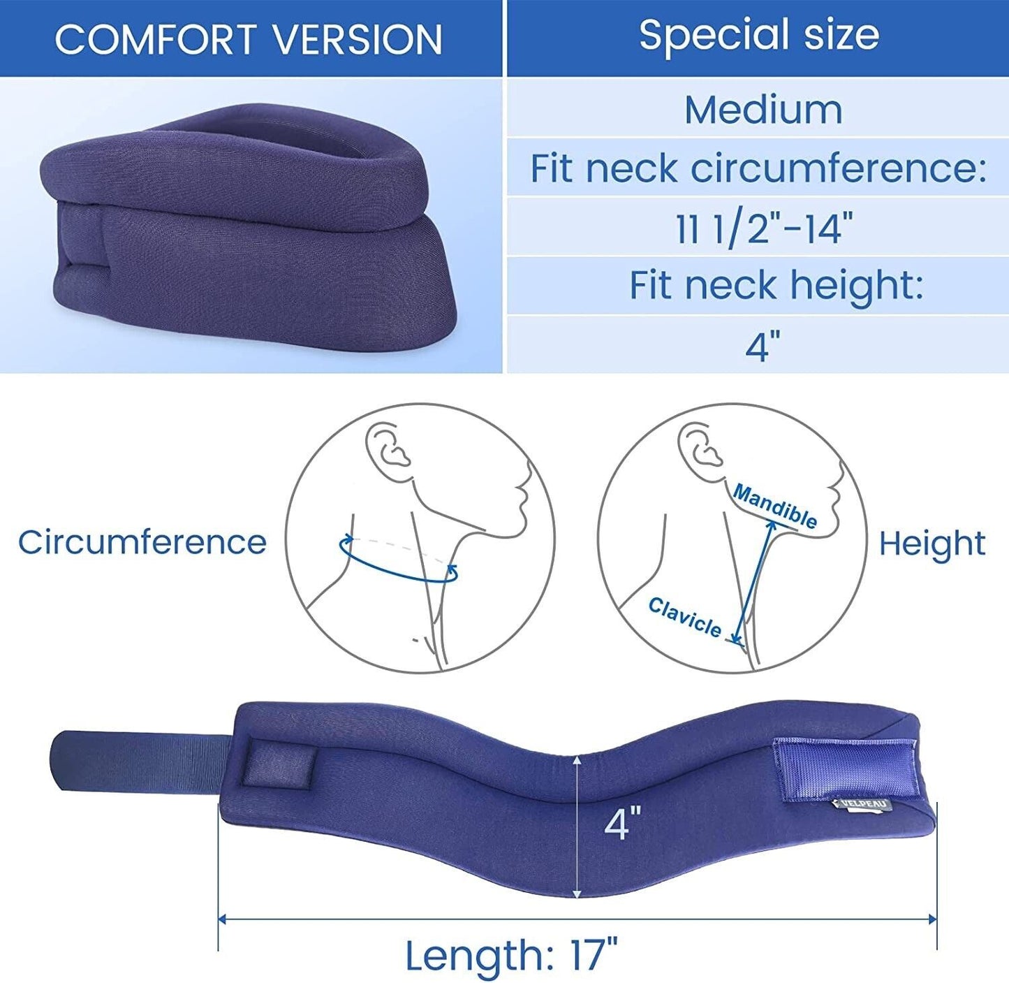 Neck Brace for Neck Pain and Support Soft Foam Cervical Collar for Sleeping