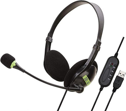 USB Headset with Microphone on Ear Headphone with Mic Desktop