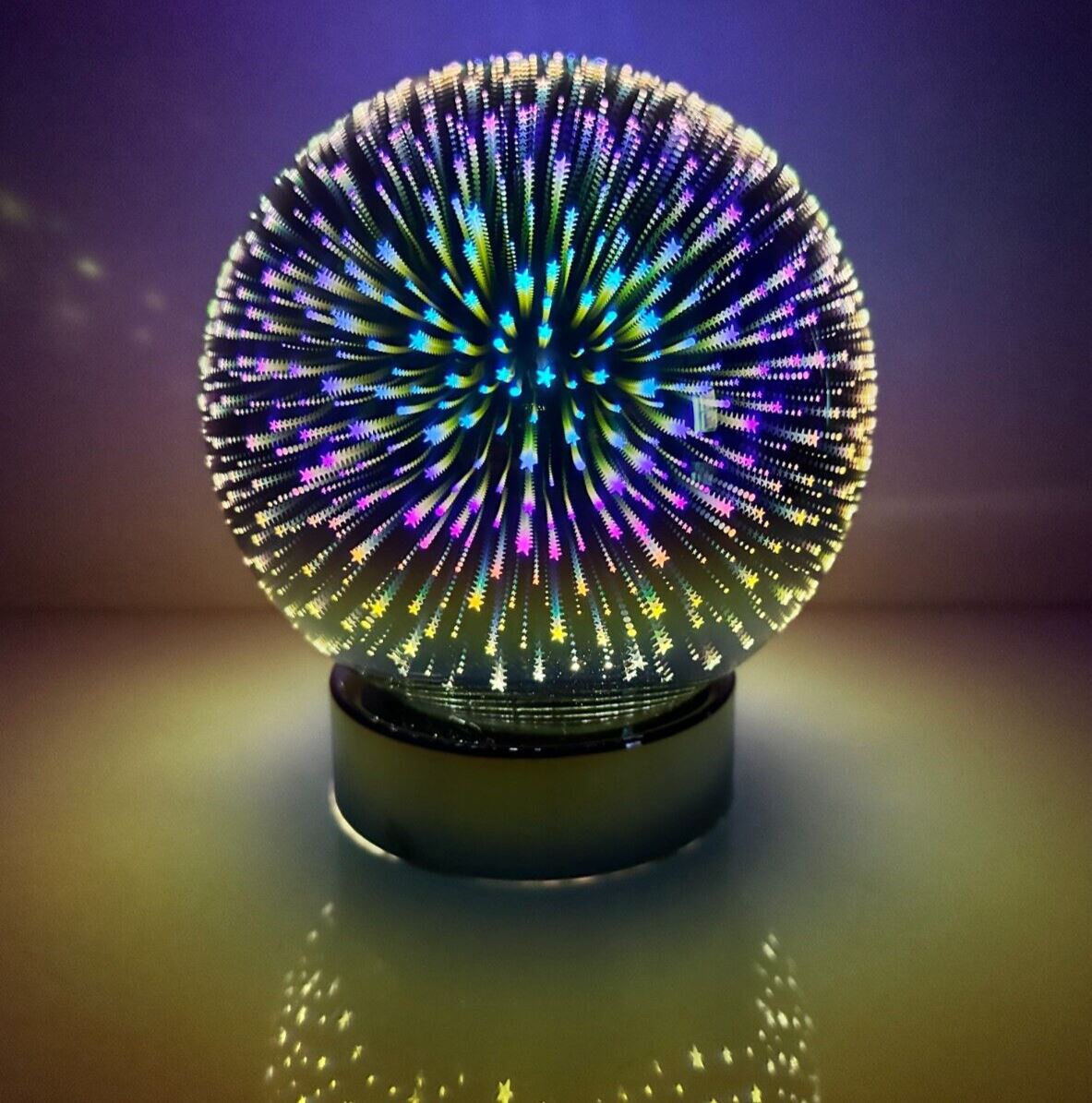 Infinity Star Mirror Light - Glow Ball - Firework Multi Coloured - Perfect Night Lamp - Battery Operated