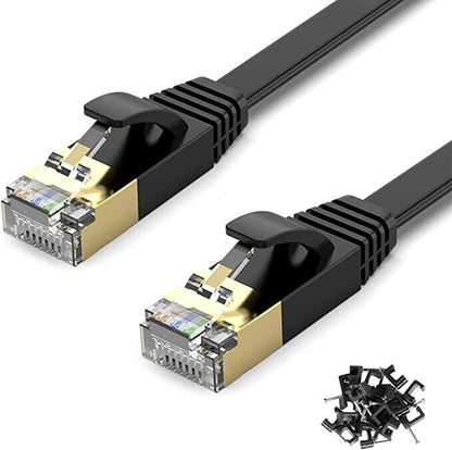 Ethernet CAT 5 / 5e / 6 / 7 Cable - High Quality 20 Meters Copper Core & Gold Connections - CAT7 ETHERNET CABLE, HIGH SPEED -- Standard CAT 7 Ethernet cable supports data transmission rate up to 600MHz, the syncing speed up to 10Gbps, faster than Cat5 & Cat6. 