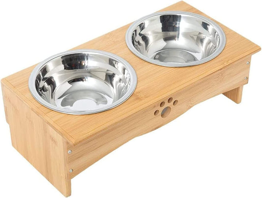 Skython Elevated Dog Bowls for Small to Medium Dogs and Cats - Dog Food And Water Bowls With Stand - Raised Dog Bowl - Dog Cat Feeder Station - Double Stainless Steel Pet Dishes