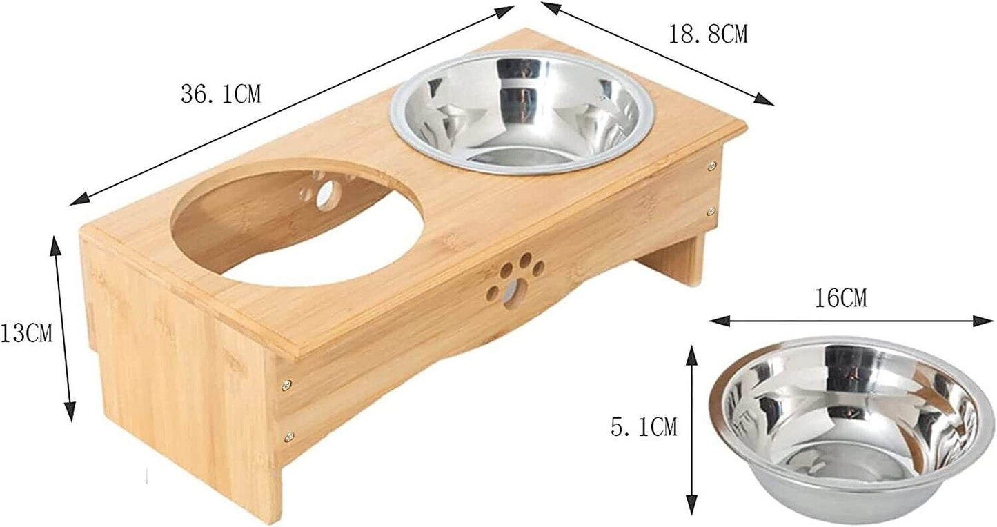 Raised Pet Feeder For Small Dog Cat Elevated Food Table Stand Water Bowl