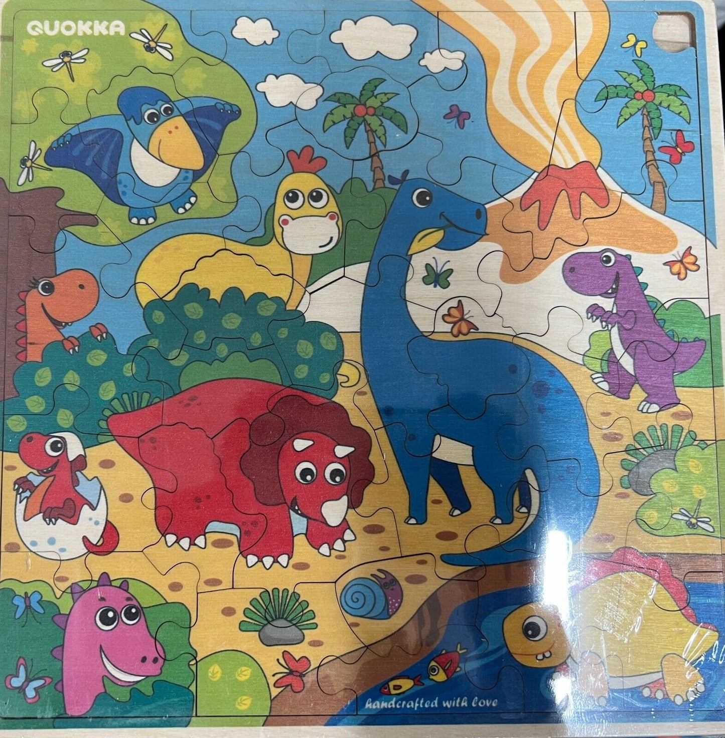 3 Colourful Wooden Jigsaw Puzzles Kids Space, Farm, Dinosaur Jigsaws