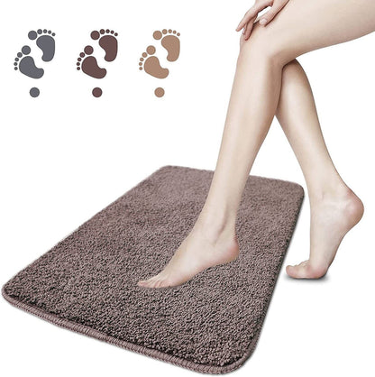 HOdo Home Non-slip Super Comfy - 60 x 40cm Bath & Shower Mat - Machine Washable - Dark Brown - Extra Water Absorbent Bathroom Mat Rug - Quick-drying Shower Rug - Shower Mat Easy Clean - Fluffy Soft Microfibre Bath Rug