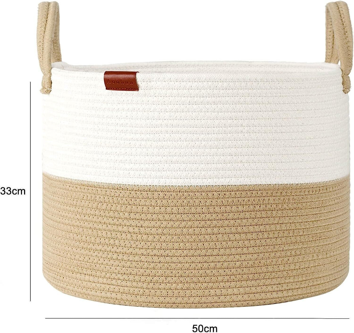 Extra Large Laundry Basket Collapsible Woven Rope Storage Basket 64L