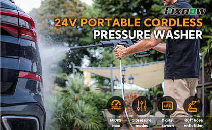 Cordless Power Washer 24V Portable Pressure Cleaner Kit 2.6Ah (Battery)