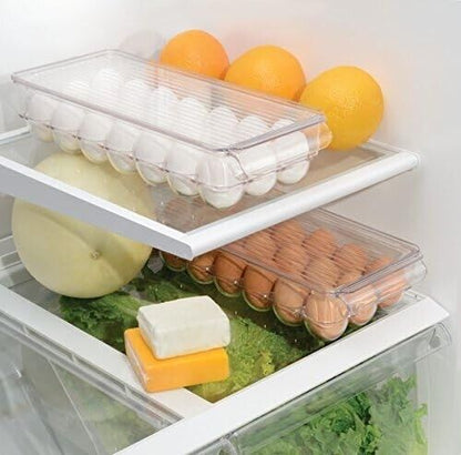 mDesign Large Egg Holder for Fridge Container Storage Box