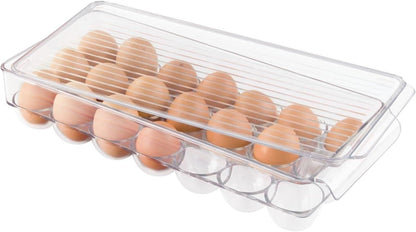 mDesign Large Egg Holder for Fridge Container Storage Box