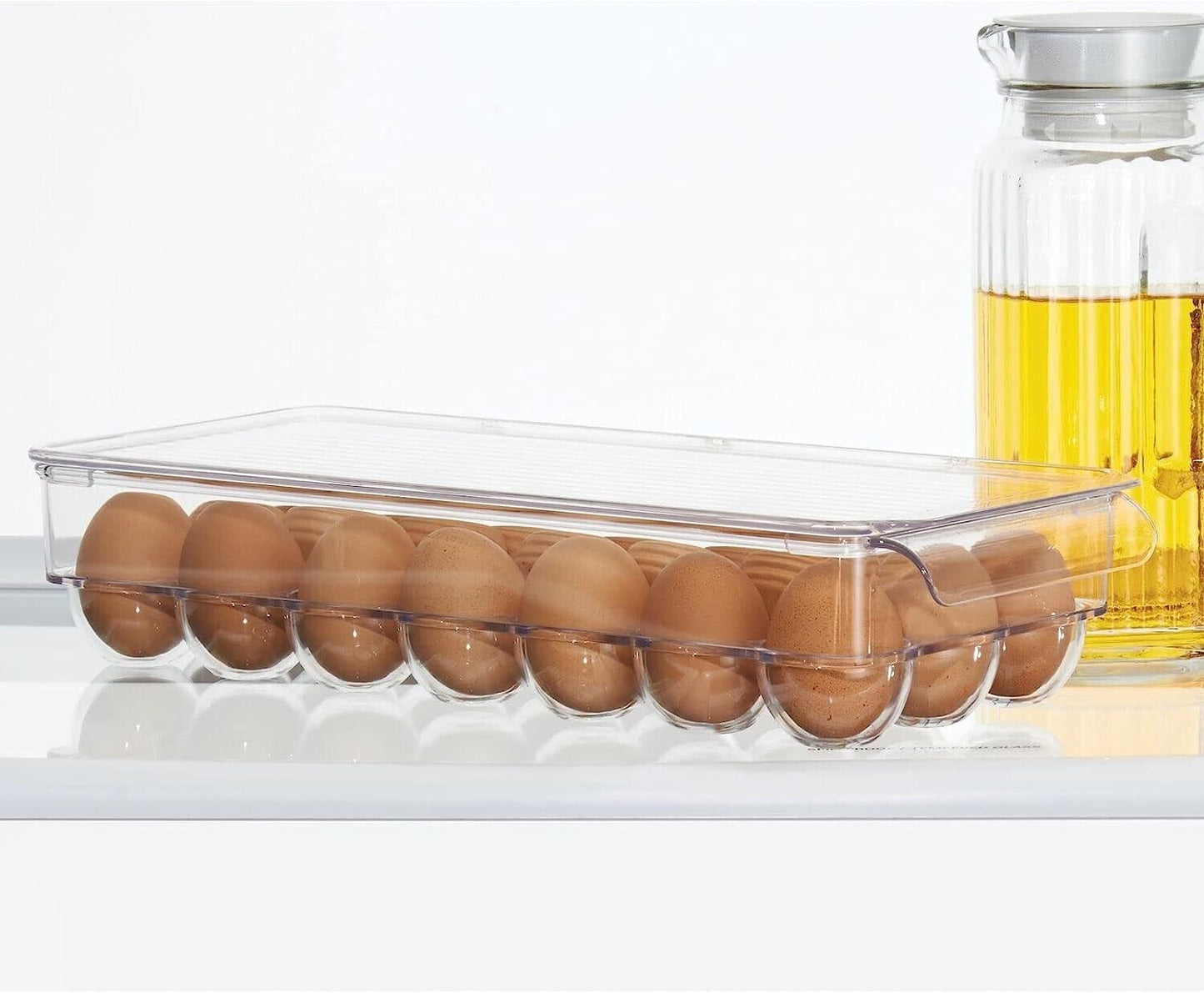 mDesign Large Egg Holder for Fridge Container Storage Box