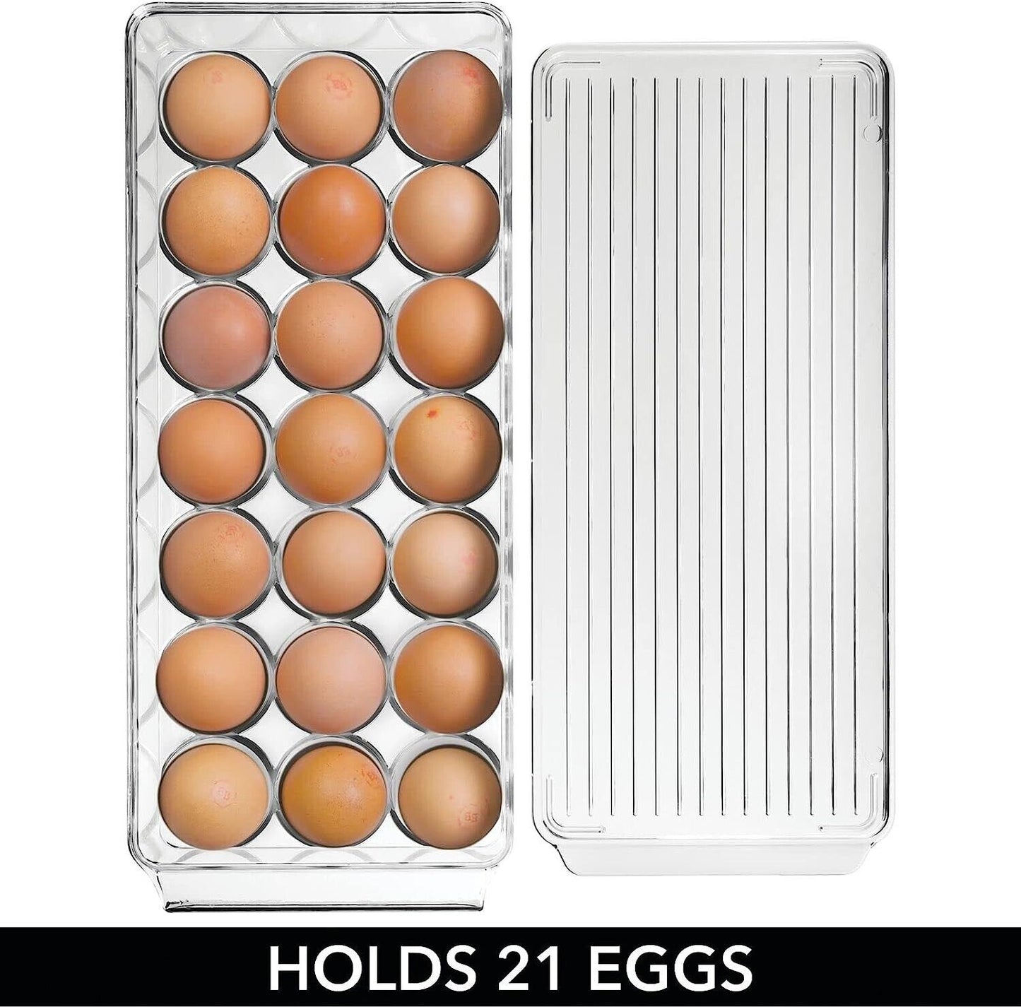 mDesign Large Egg Holder for Fridge Container Storage Box