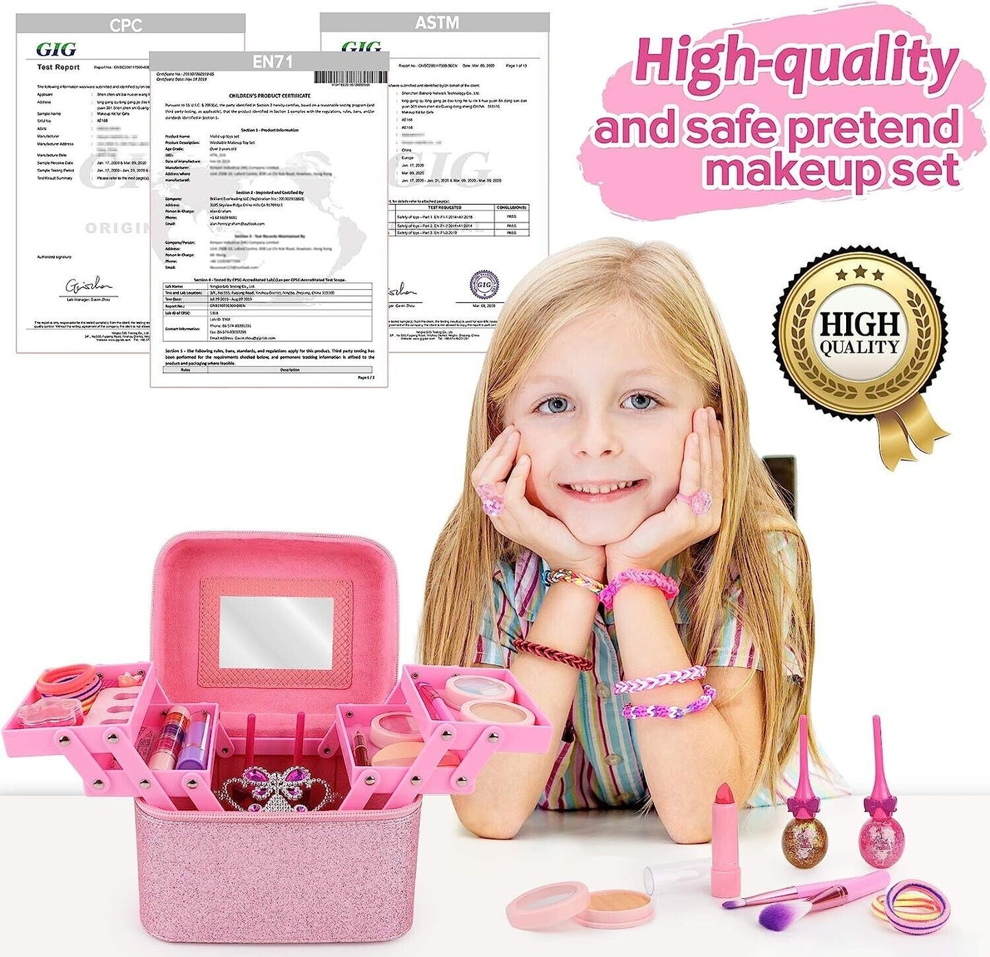 Girls Makeup Set Jewellery, Hair Accessories, Makeup Kit (34pcs)