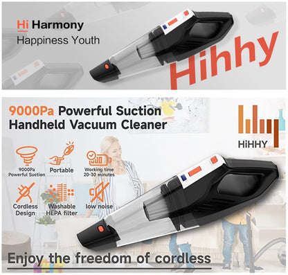 Powerful Cordless Hoover Hand-Held Bagless Small Car Vacuum HEPA Filter