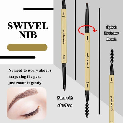 3 Different Eyebrow Pencils - Creates Natural Looking Brows  (Dark Brown)