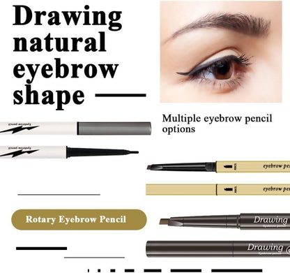 3 Different Eyebrow Pencils - Creates Natural Looking Brows  (Dark Brown)