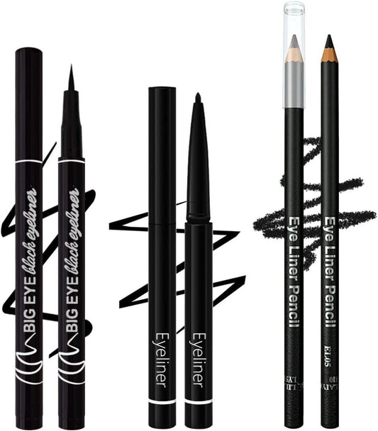 Black Eye Liner Cat Eyeliner Pencil Makeup 3 Pack