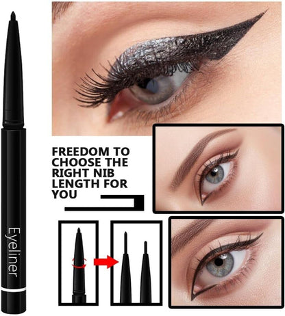 Black Eye Liners Makeup Pencil Mascara Natural Eye Look No Smudge (3 Pack)