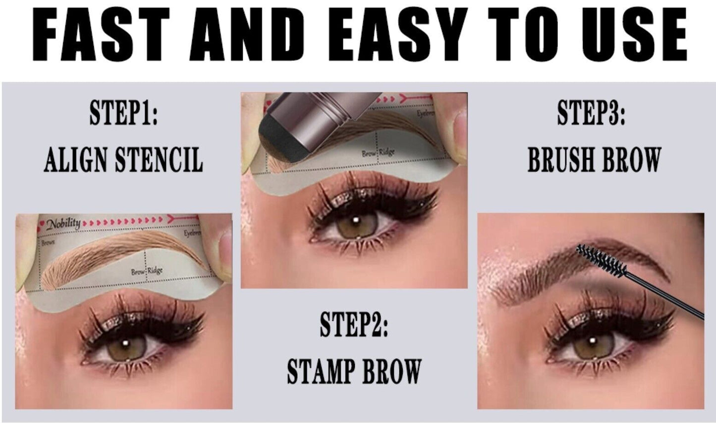 Eyebrow Stamp Kit - Easy Way To Get Perfect Eyebrows In Minutes & Waterproof