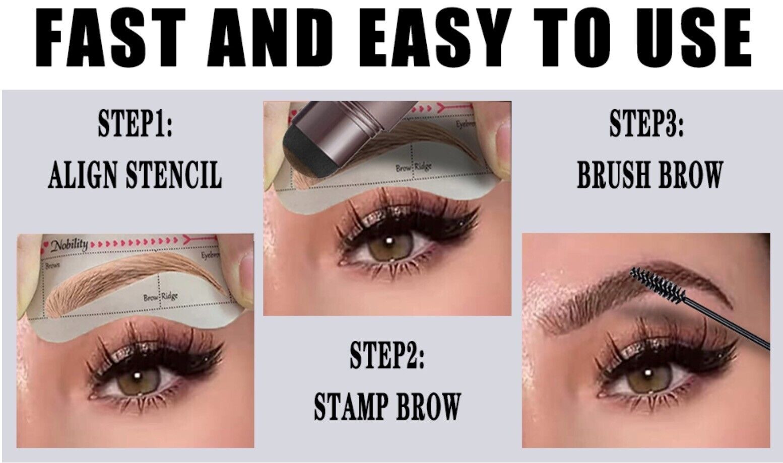 Eyebrow Stamp Kit - Easy Way To Get Perfect Eyebrows In Minutes & Waterproof