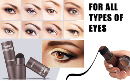 Eyebrow Stamp Shaper Tool Waterproof Eye Makeup (Brown)