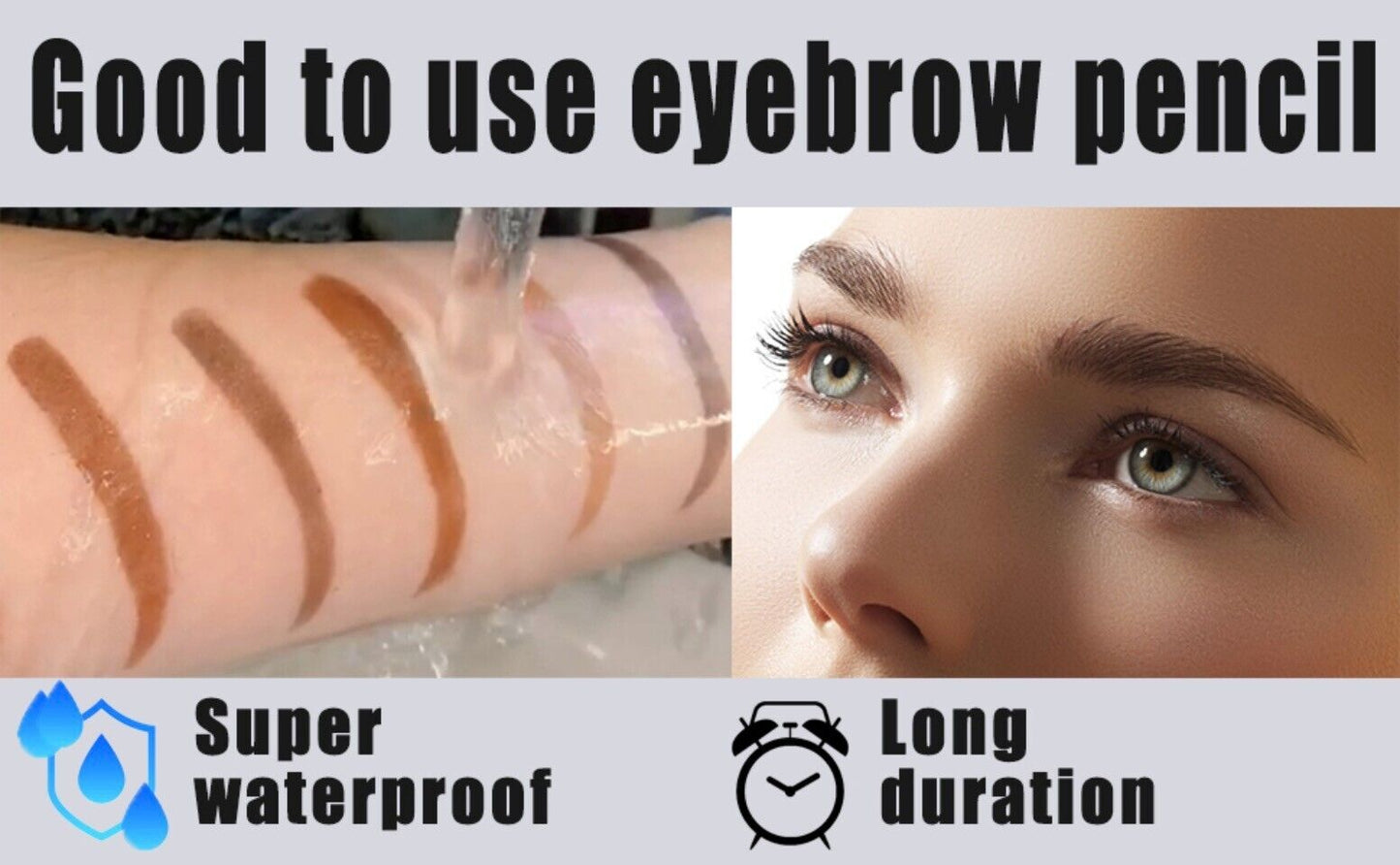 Eyebrow Stamp Shaper Tool Waterproof Eye Makeup (Brown)