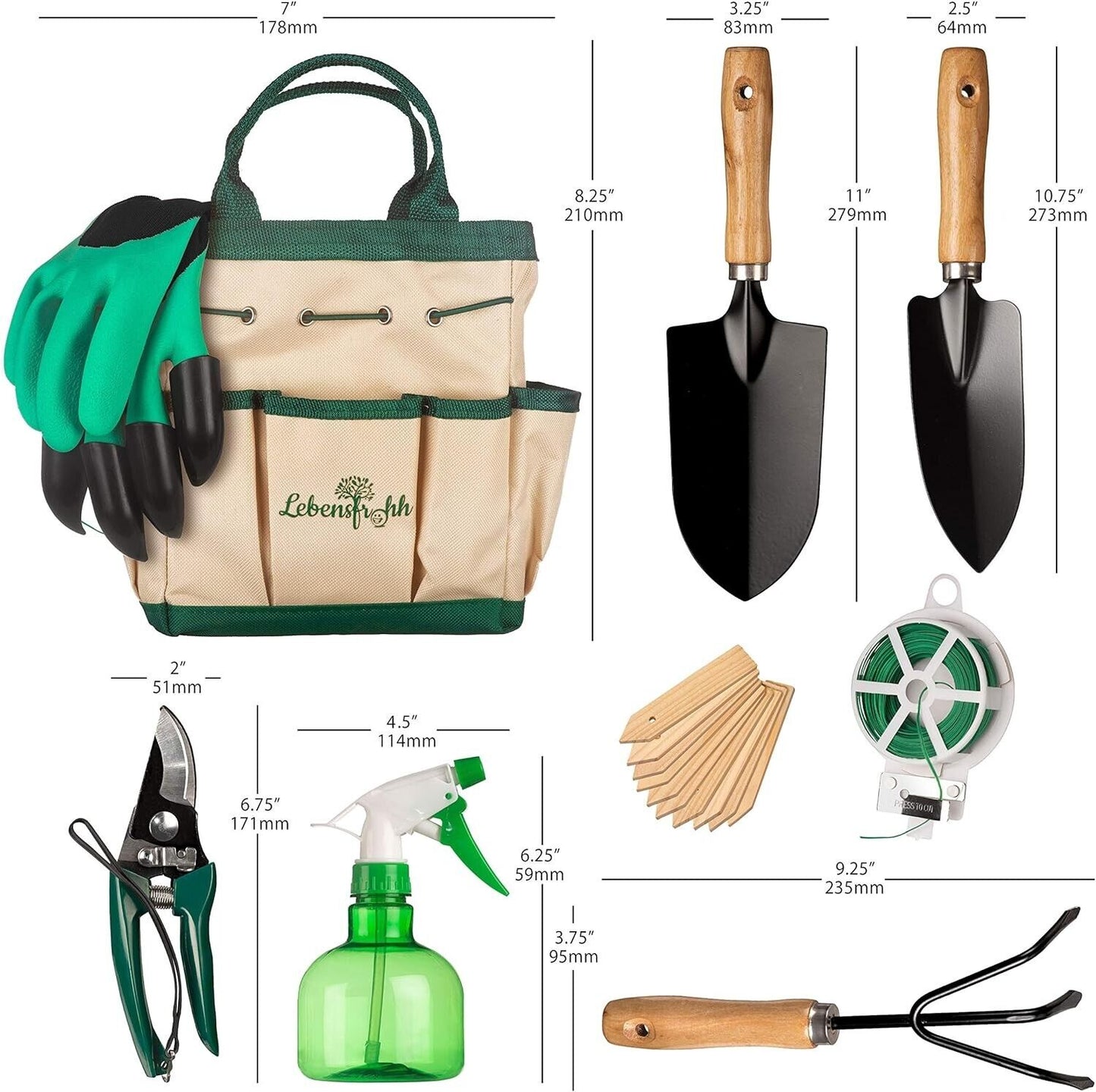 Garden Tool Set & Equipment Gardening Essential Hand Tools, Shovel, Spade Gloves