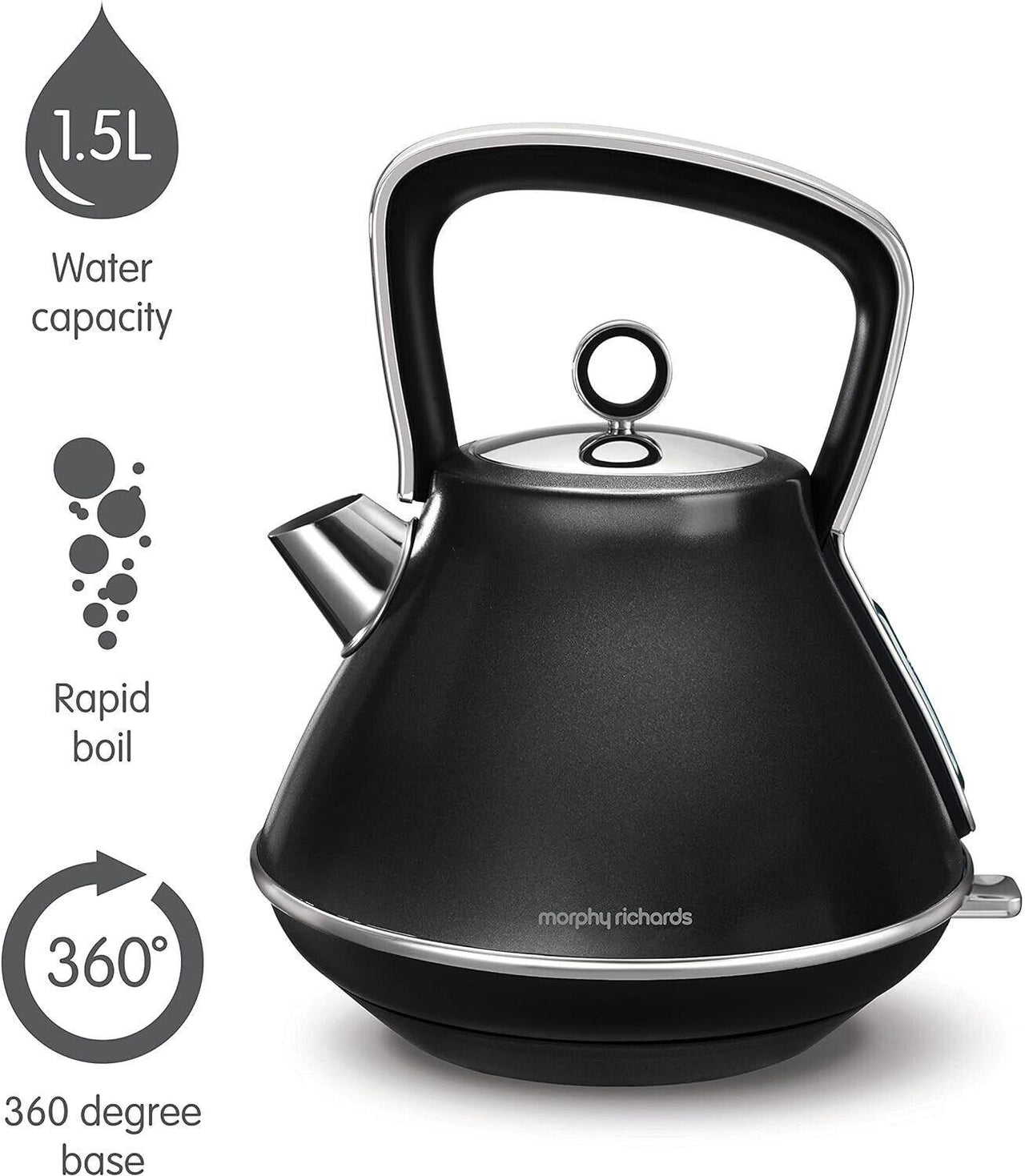 Morphy Richards Evoke Pyramid Kettle 100110 (Black).