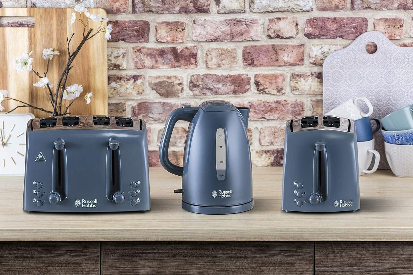 Russell Hobbs Textures 4 Slice Toaster 21654 (Grey).