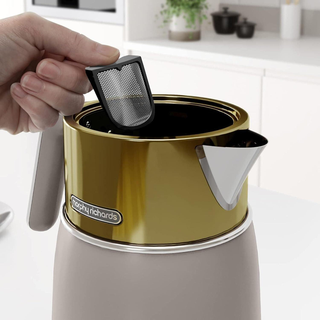 Morphy Richards Signature Opulent Kettle (Grey/Gold).