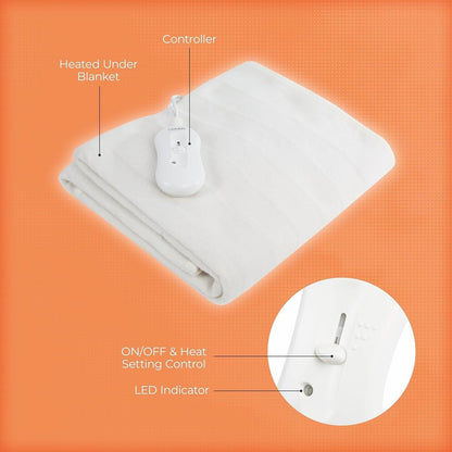 CARMEN Electric Blanket Single Heated Underblanket C81195