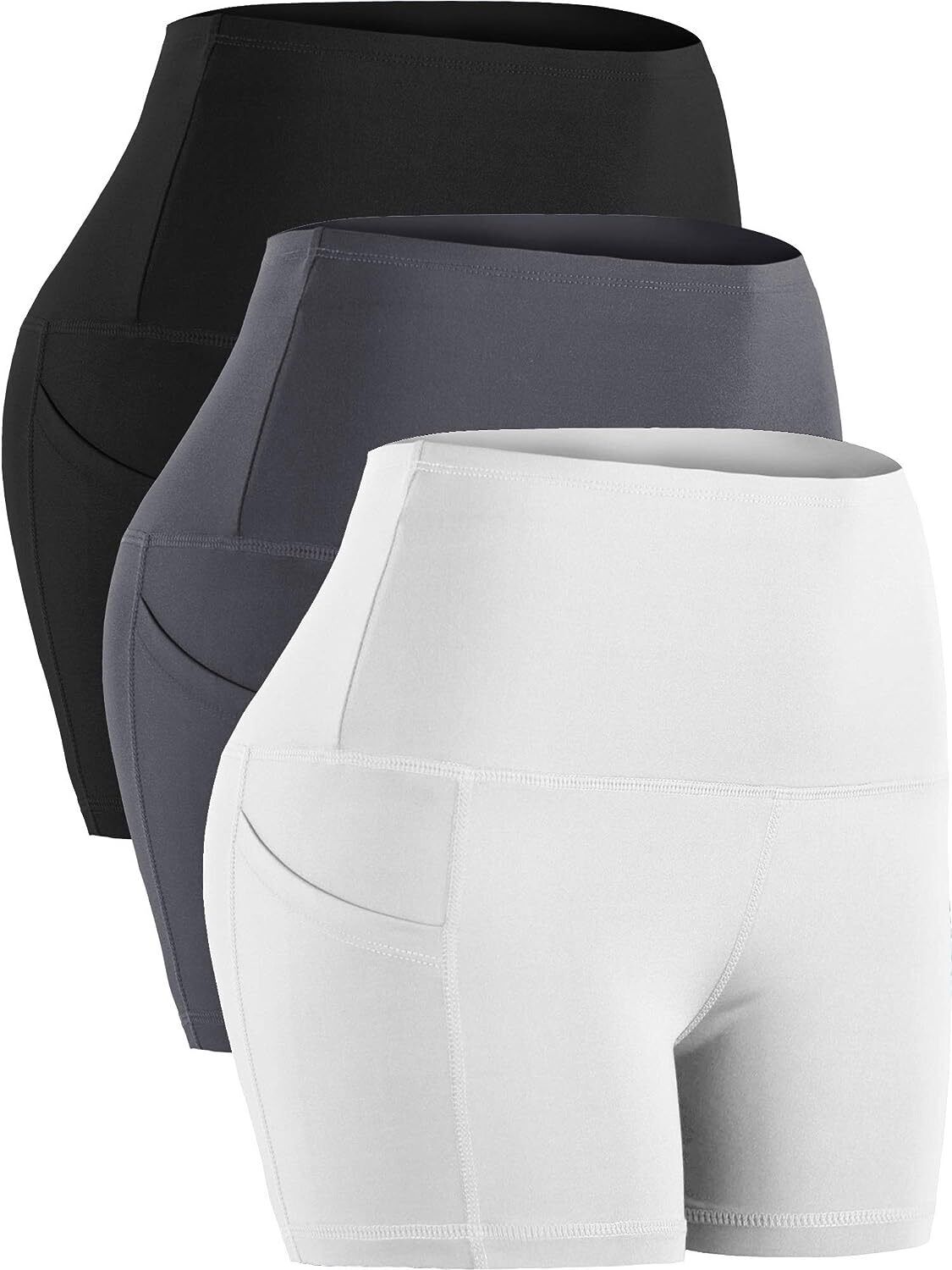 CADMUS - 3 Pack - High Waisted Workout Shorts for Women - Perfect for Yoga, Biker Shorts