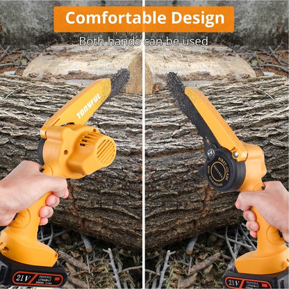 Mini Chainsaw 6" Cordless Rechargeable Saw Cutter 21V (Battery Operated)