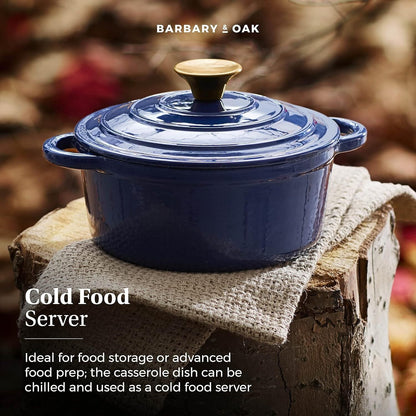 Barbary & Oak Cast Iron Pan Casserole Pot 20cm Blue BO800250BLU