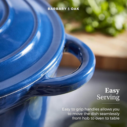 Barbary & Oak Cast Iron Pan Casserole Pot 20cm Blue BO800250BLU