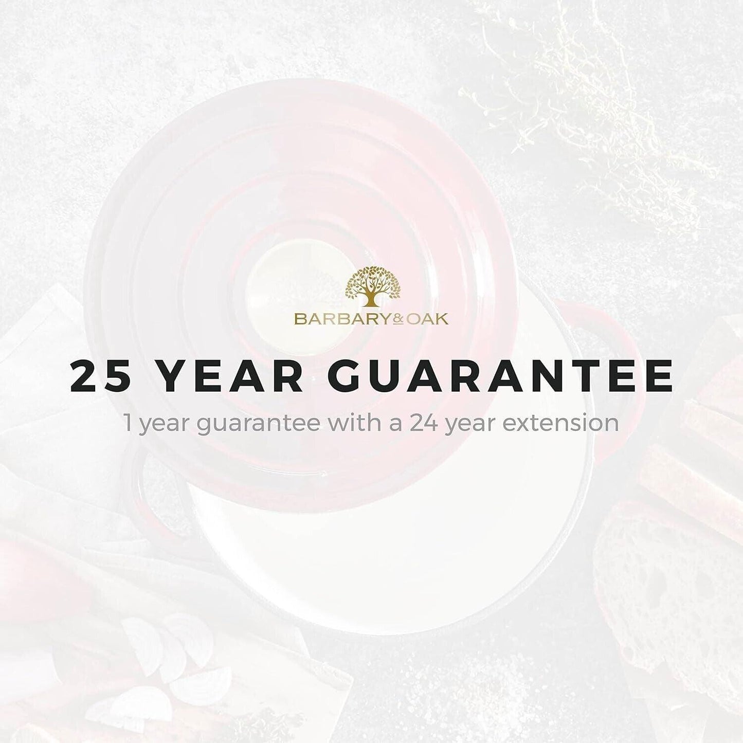 Barbary & Oak Round Cast Iron Casserole Pan 20cm (Red).