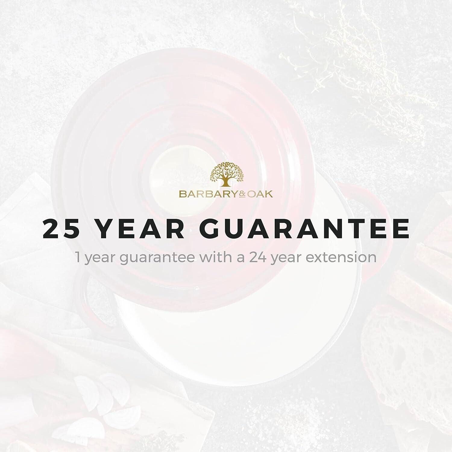 Barbary & Oak Round Cast Iron Casserole Pan 20cm (Red).