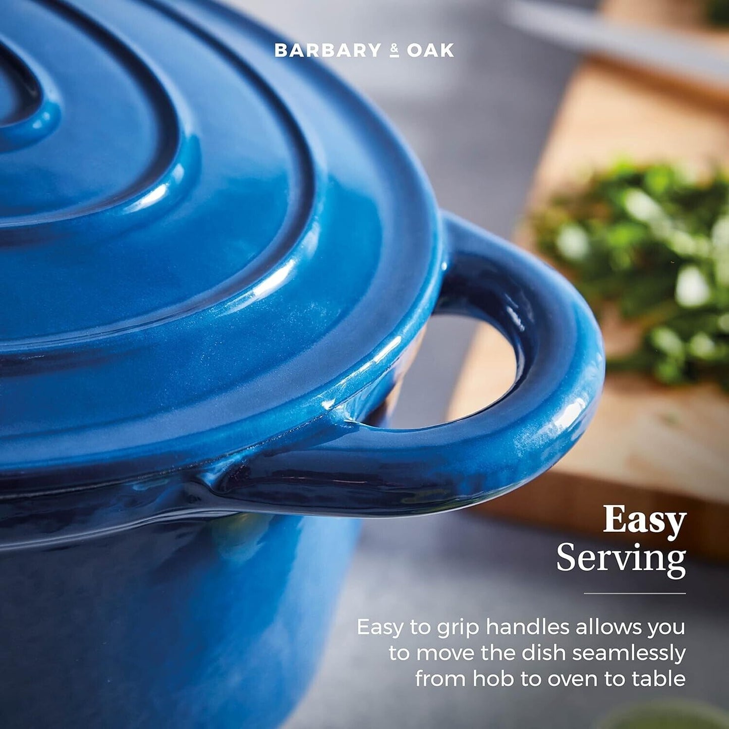 Barbary & Oak Cast Iron Casserole Pan BO800252BLU (Blue)