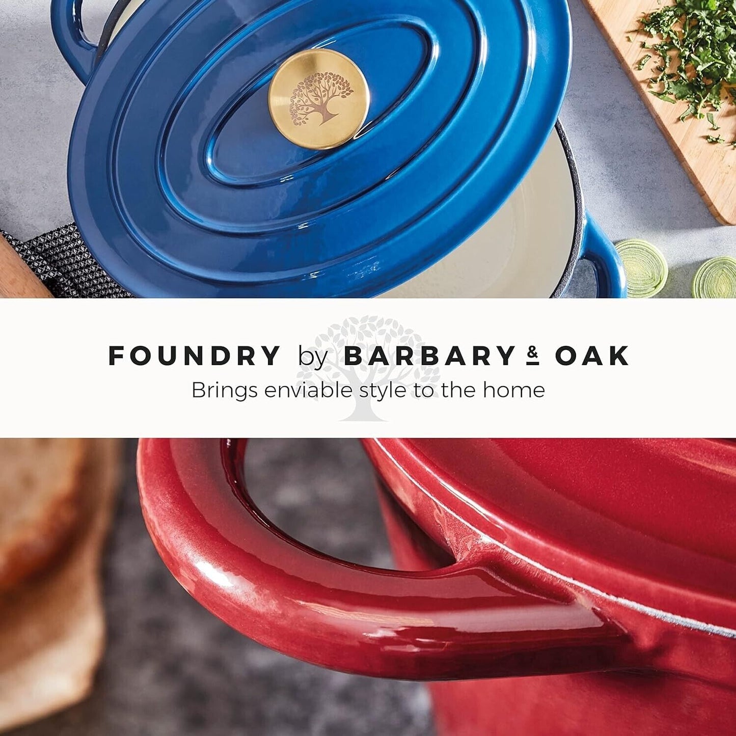 Barbary & Oak Cast Iron Casserole Pan BO800252BLU (Blue)