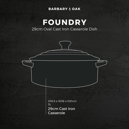 Barbary & Oak Cast Iron Casserole Pan BO800252BLU (Blue)