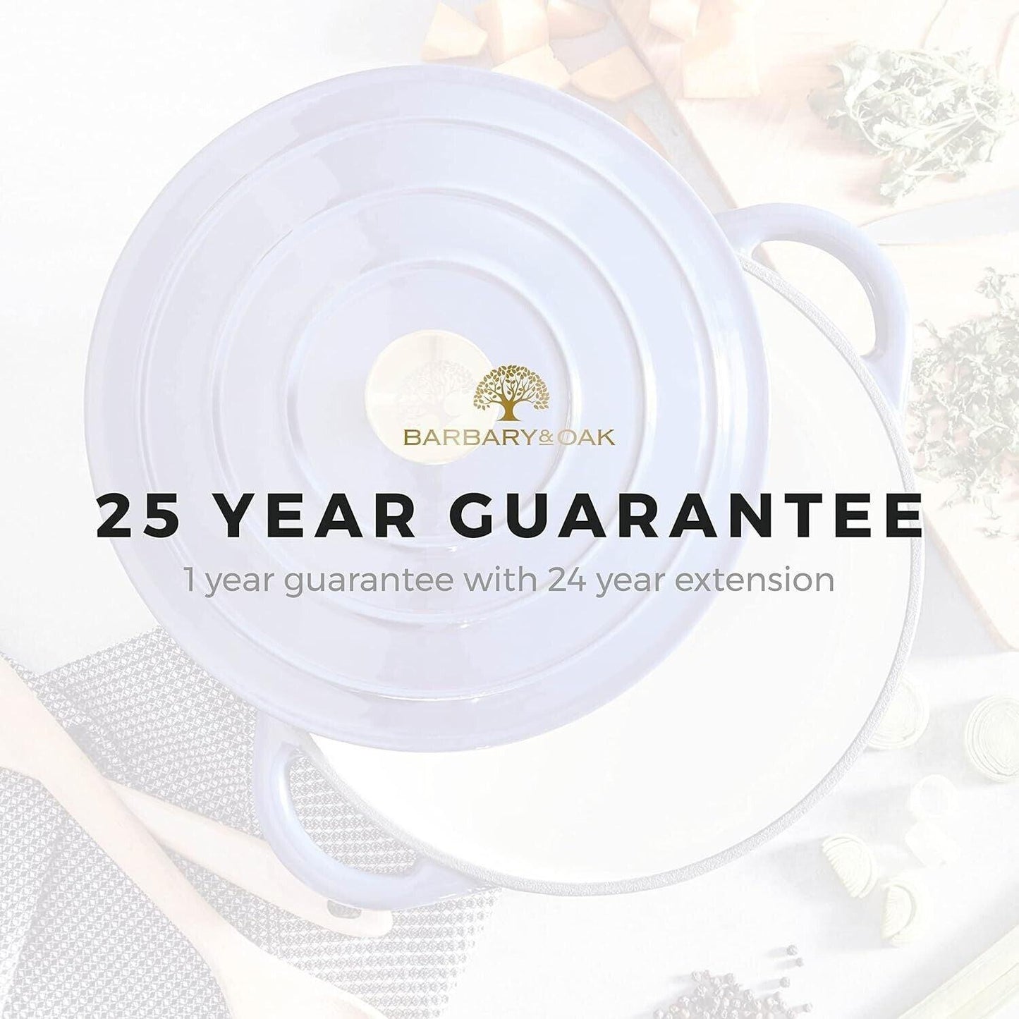 Barbary & Oak Cast Iron Casserole Pan 28cm (Blue).