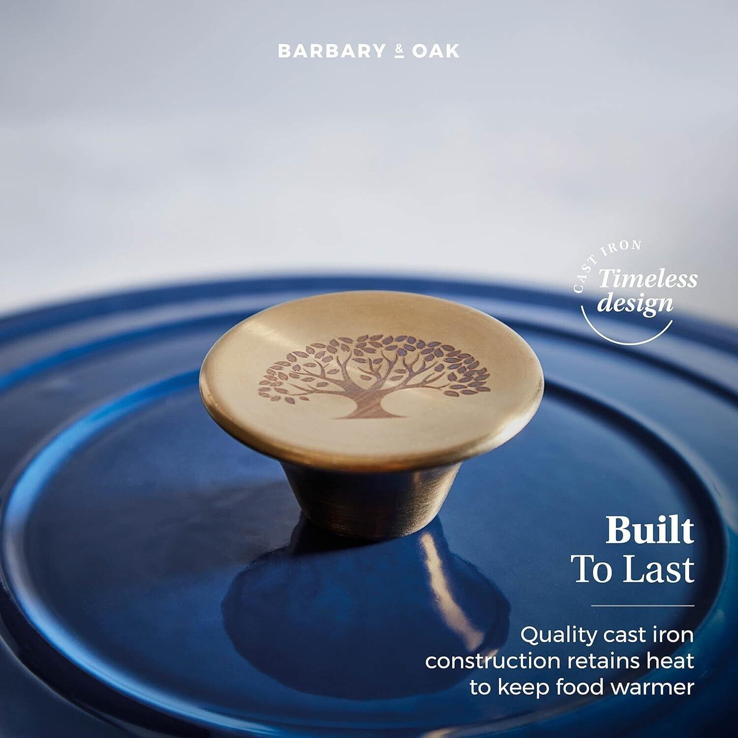 Barbary & Oak Cast Iron Casserole Pan 28cm (Blue).